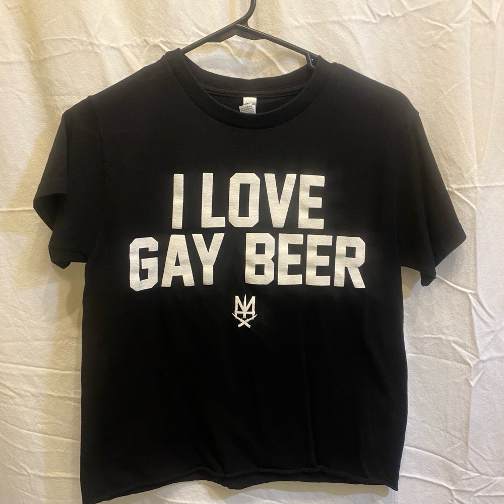 Meth Syndicate I Love Gay Beer cropped tee